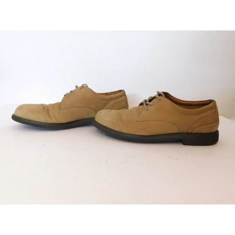 Rockport Suede Oxford Shoes Men’s 9.5M Tan Lace Up Durable Leather